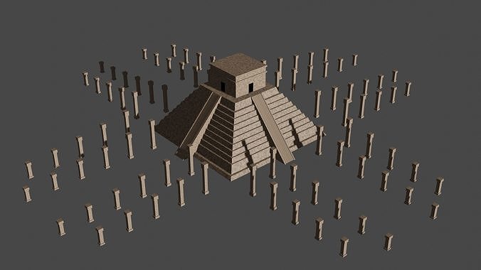 Low poly Mayan temple Low-poly 3D model