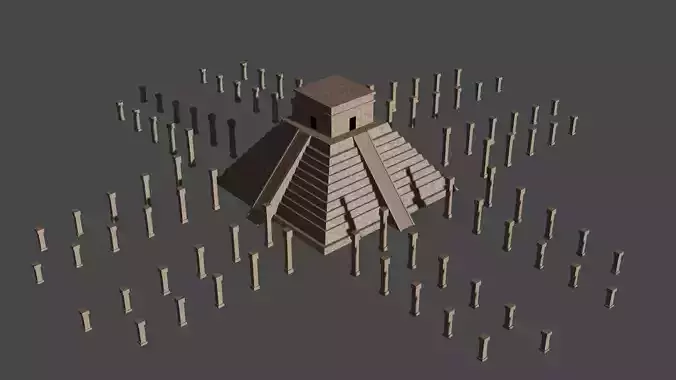 Low poly Mayan temple