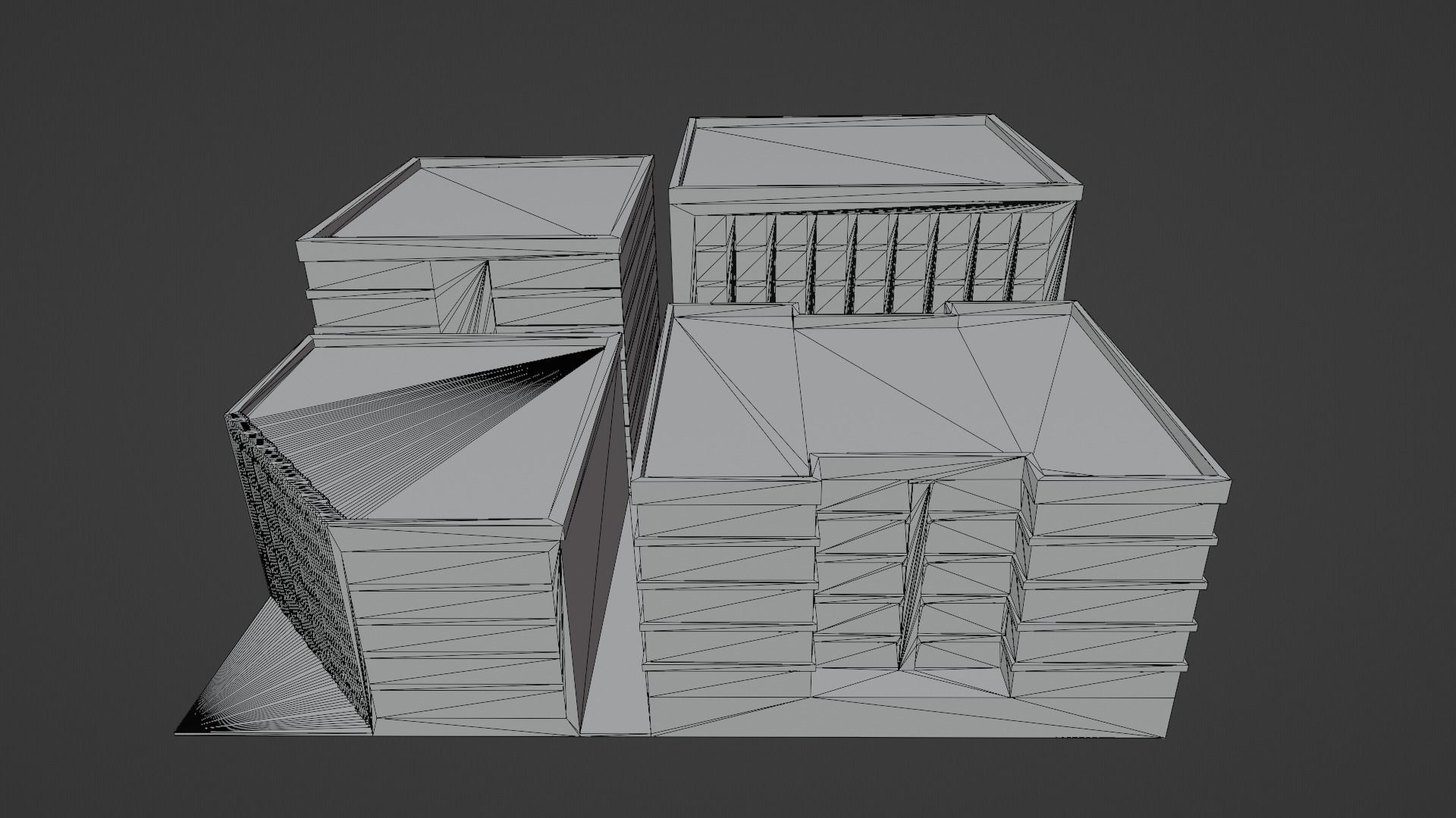 Voxel City Low-poly 3D model_6