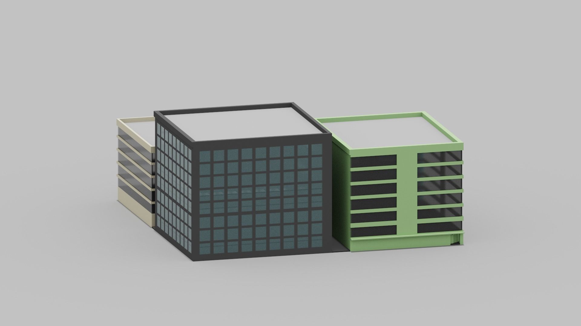 Voxel City Low-poly 3D model_15