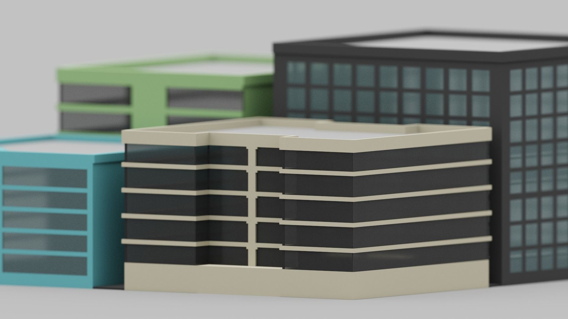 Voxel City Low-poly 3D model_25