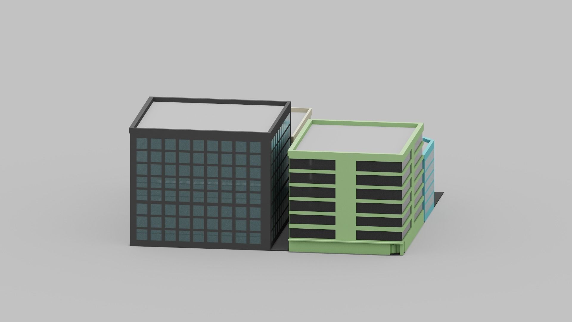 Voxel City Low-poly 3D model_16