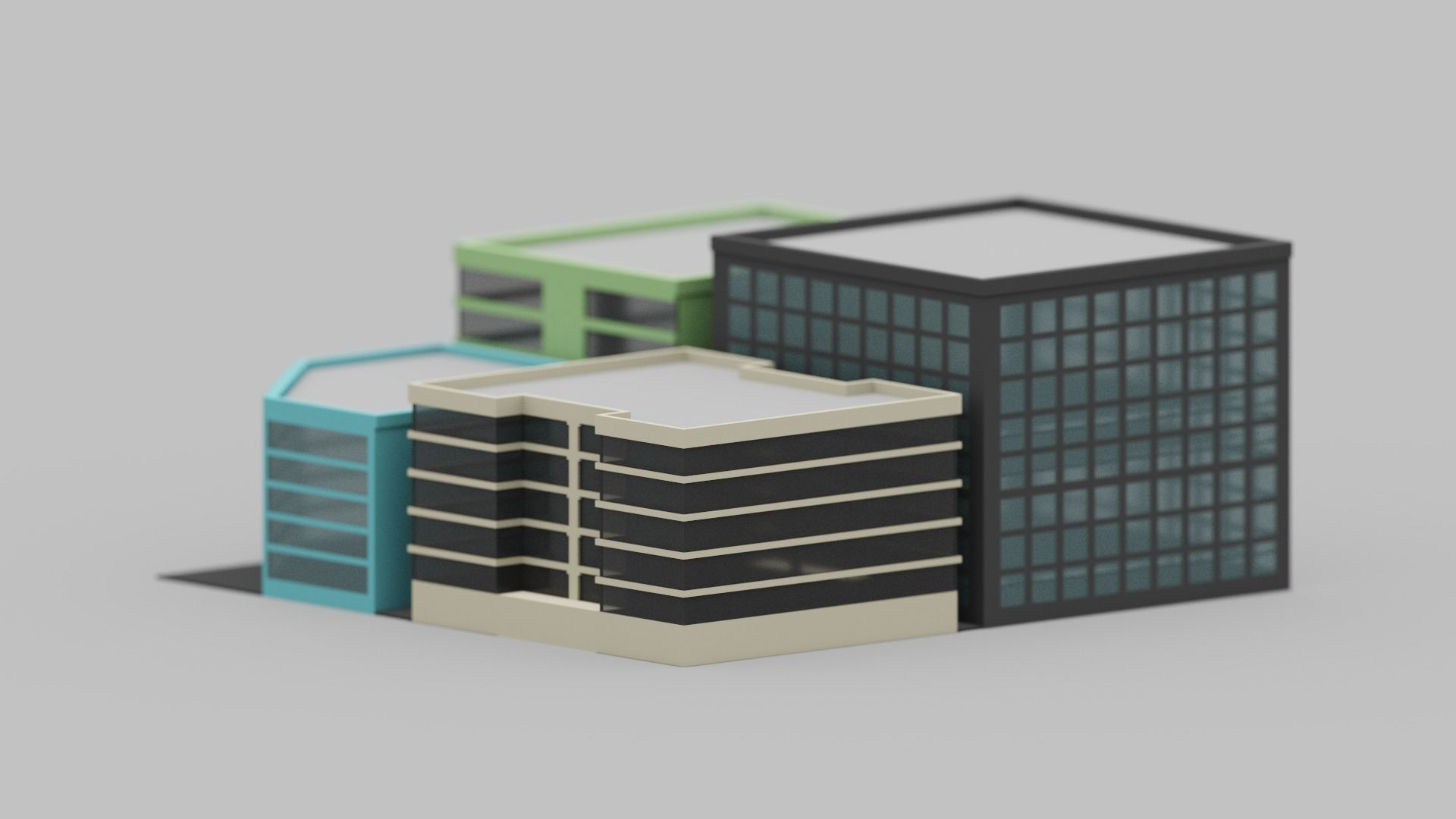 Voxel City Low-poly 3D model_24