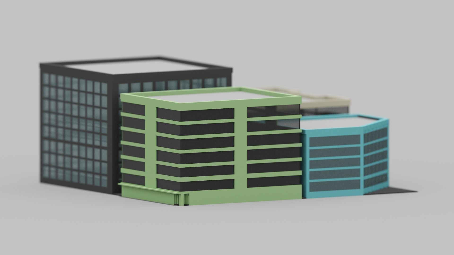 Voxel City Low-poly 3D model_23