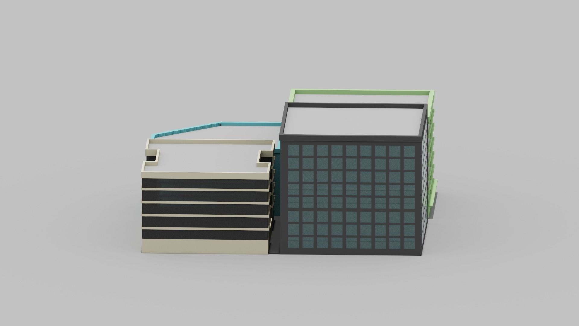 Voxel City Low-poly 3D model_12