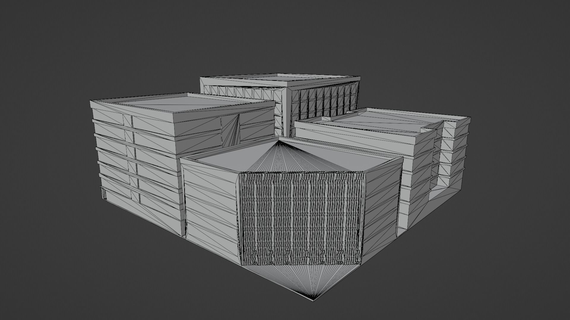 Voxel City Low-poly 3D model_8