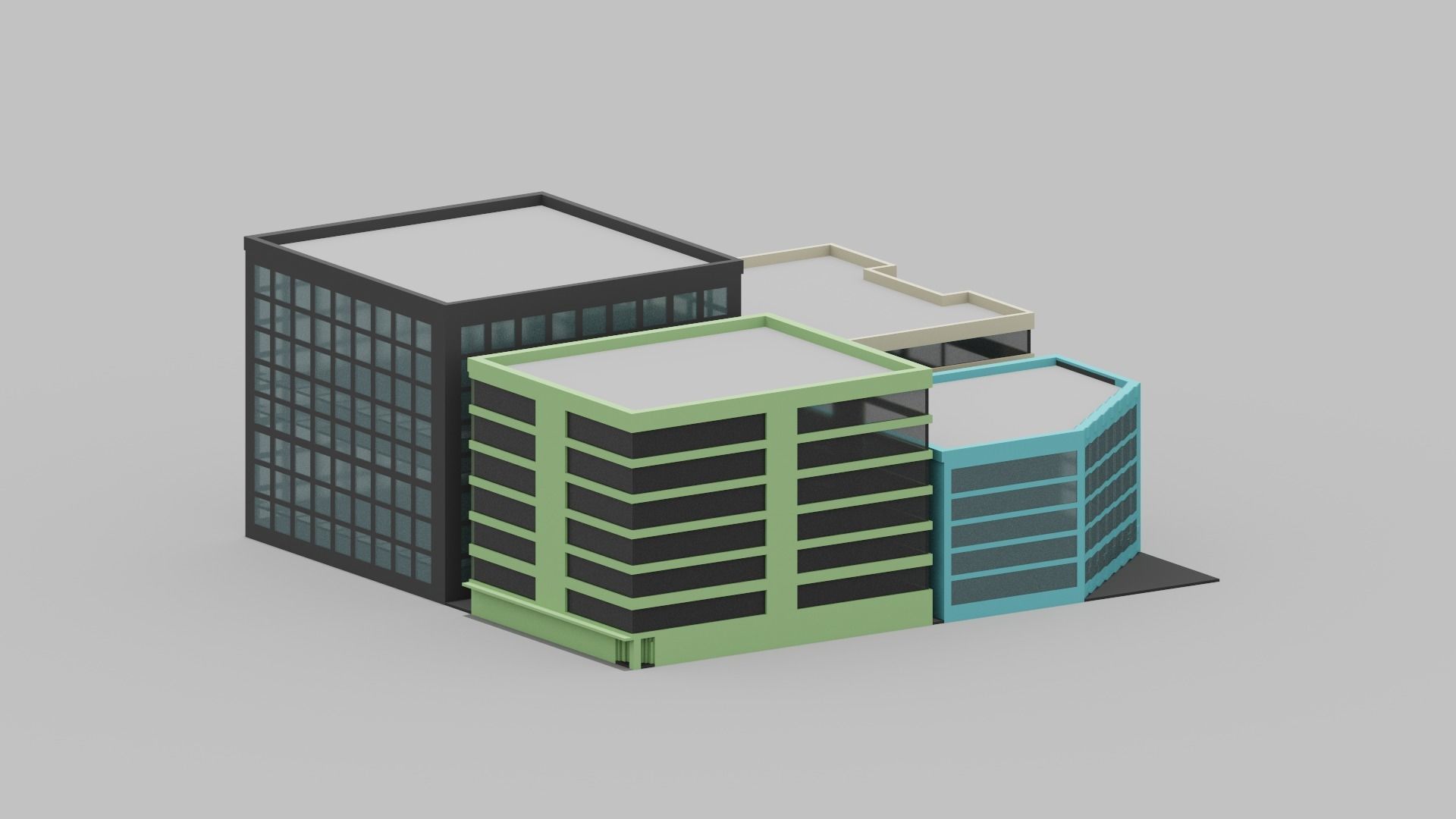 Voxel City Low-poly 3D model_18