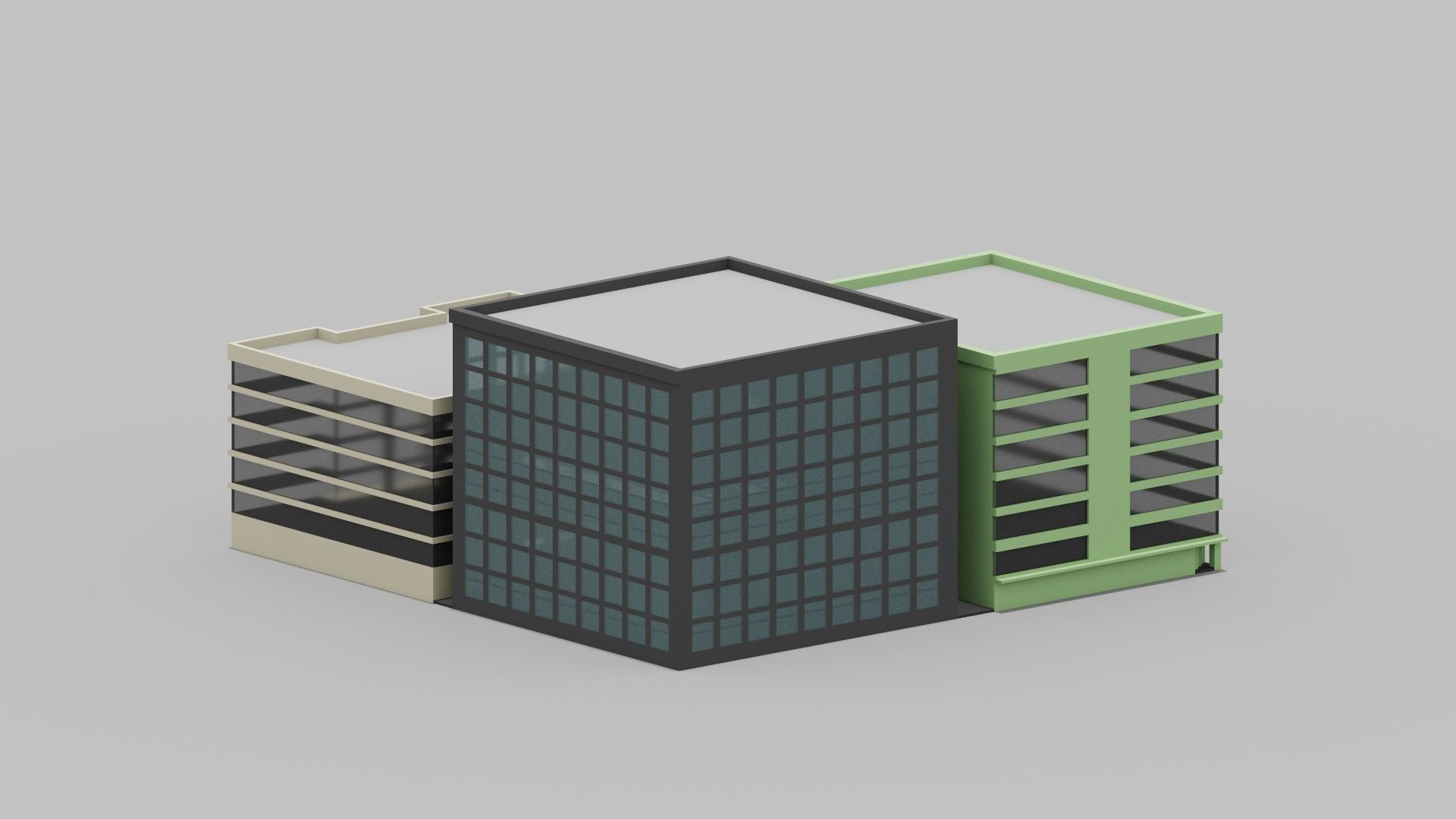 Voxel City Low-poly 3D model_14