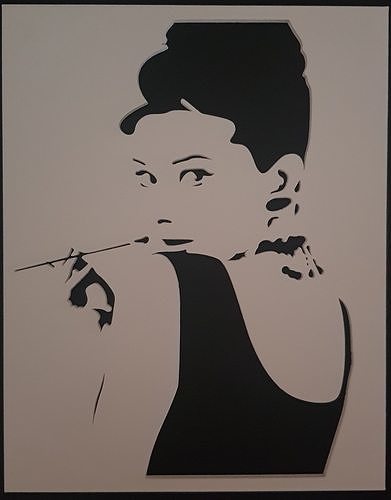 Audrey Hepburn 3D wall picture outline 3D print model