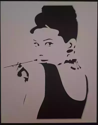 Audrey Hepburn 3D wall picture outline