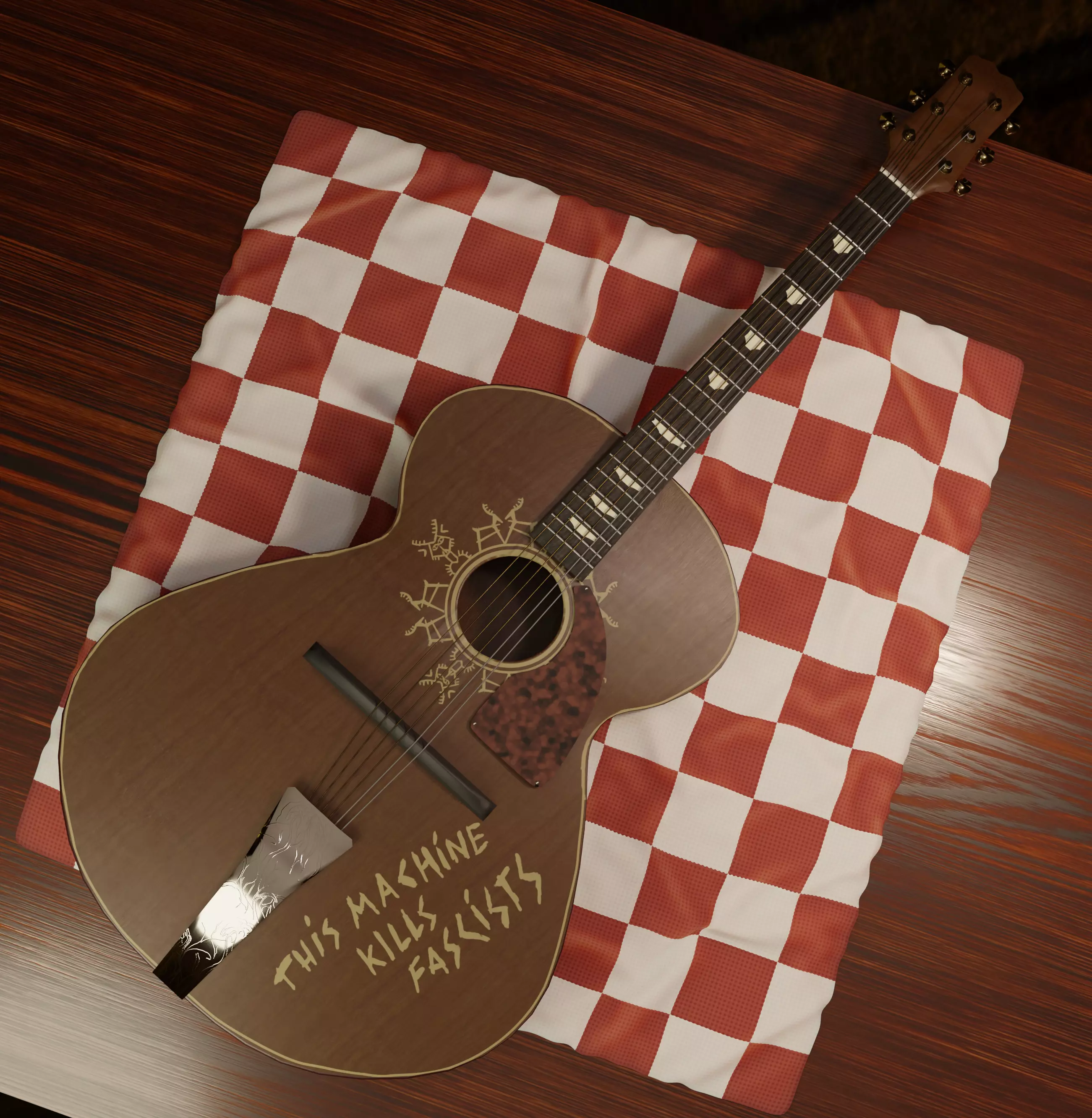 Acoustic guitar Free 3D model