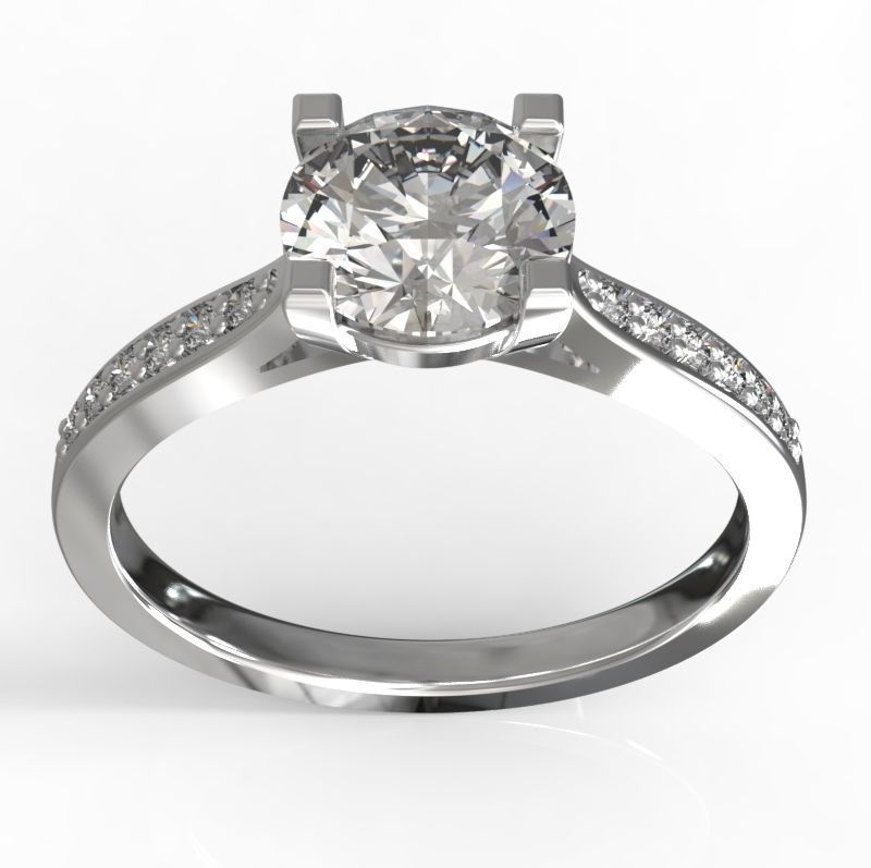 Engagement Diamond 3D STL Ring JEWELLERY 6 3D print model 3D print model_2