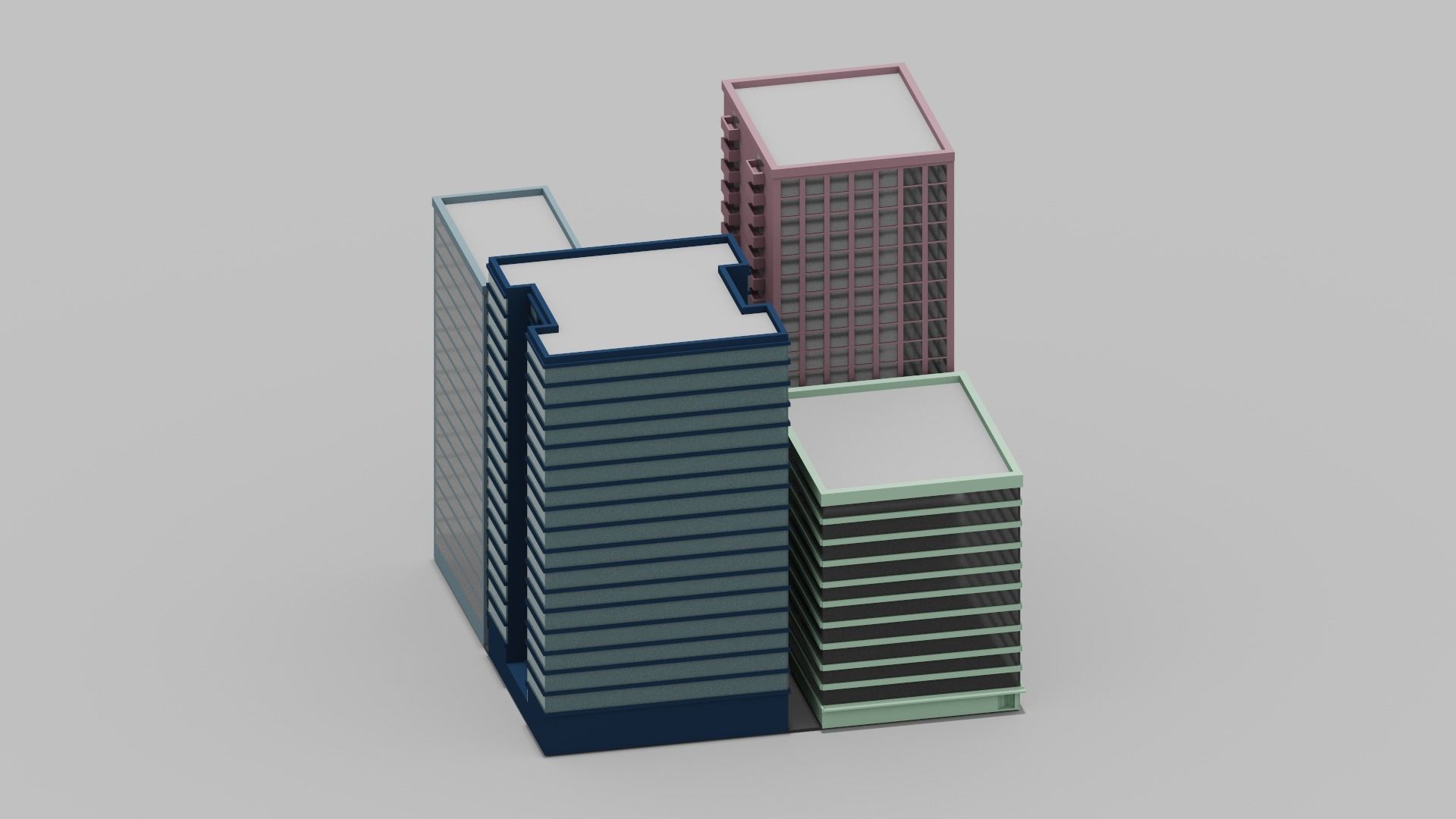 Voxel City  Low-poly 3D model_16