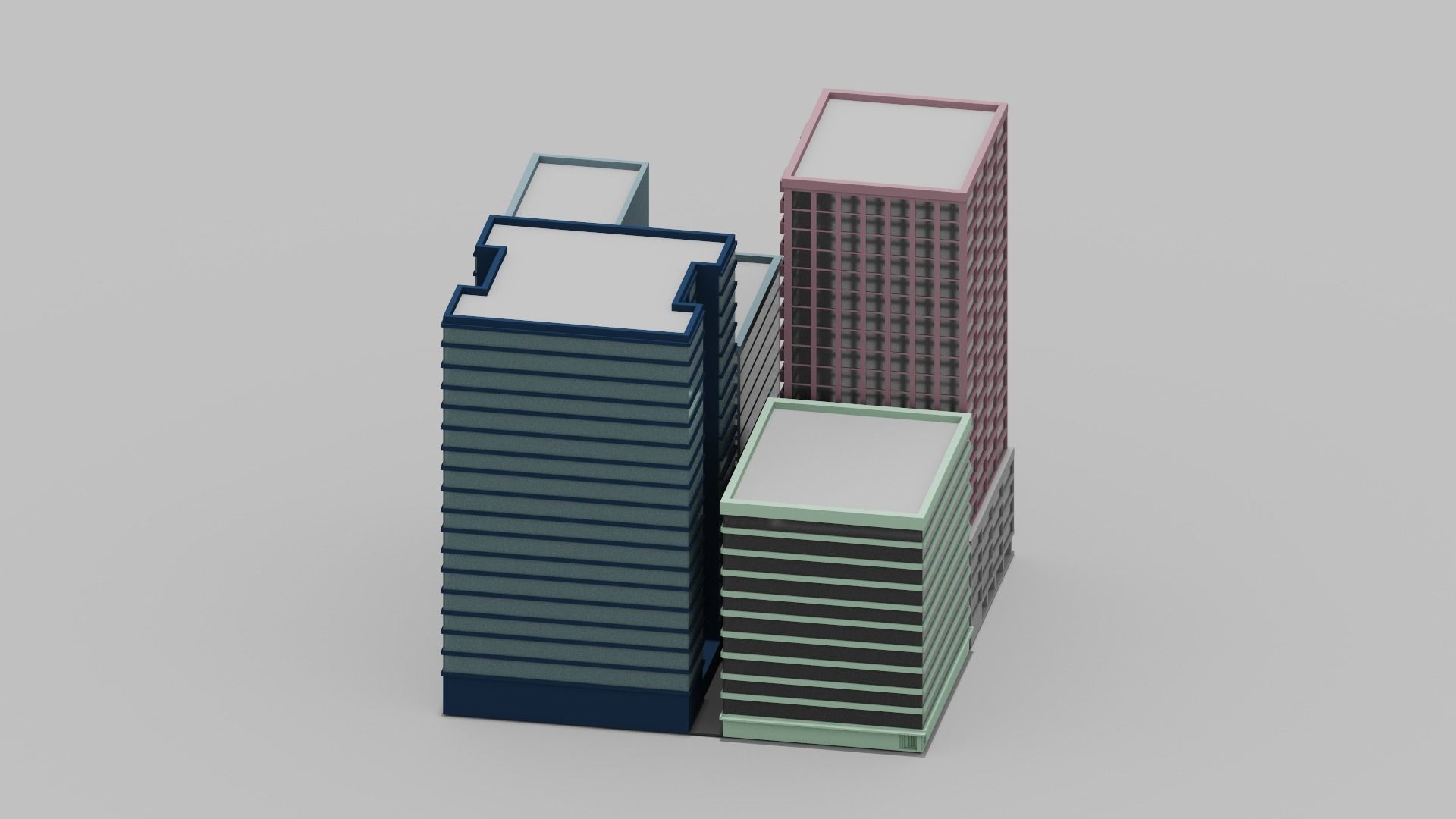 Voxel City  Low-poly 3D model_17