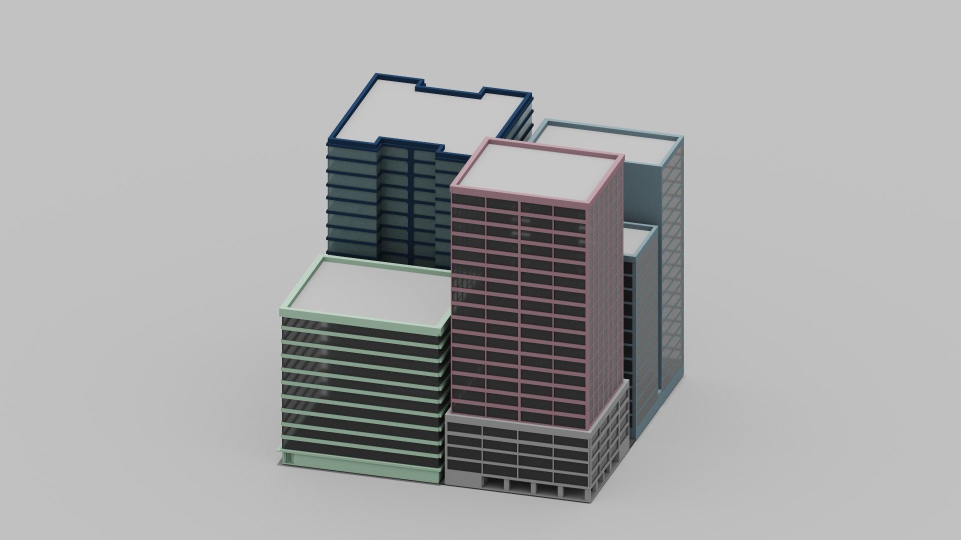 Voxel City  Low-poly 3D model_21