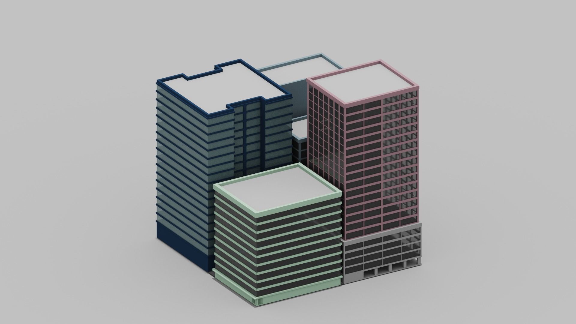 Voxel City  Low-poly 3D model_19