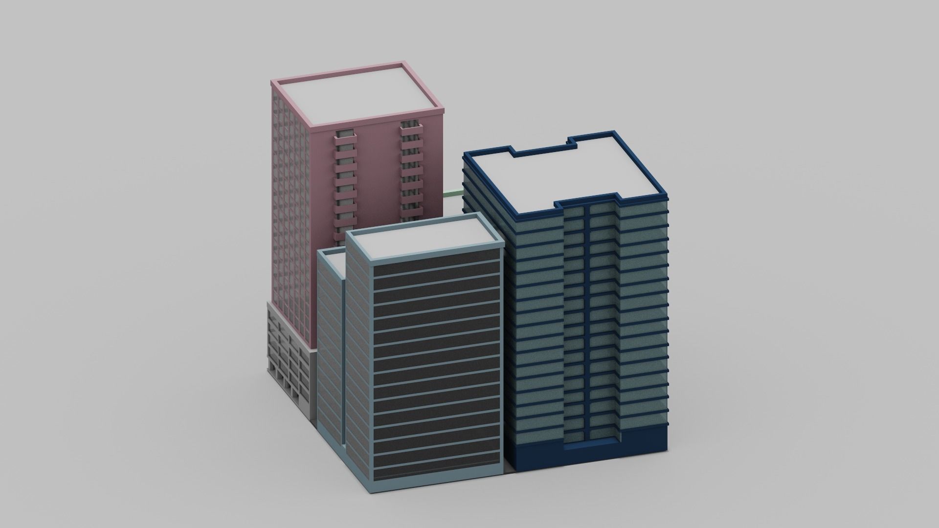Voxel City  Low-poly 3D model_12