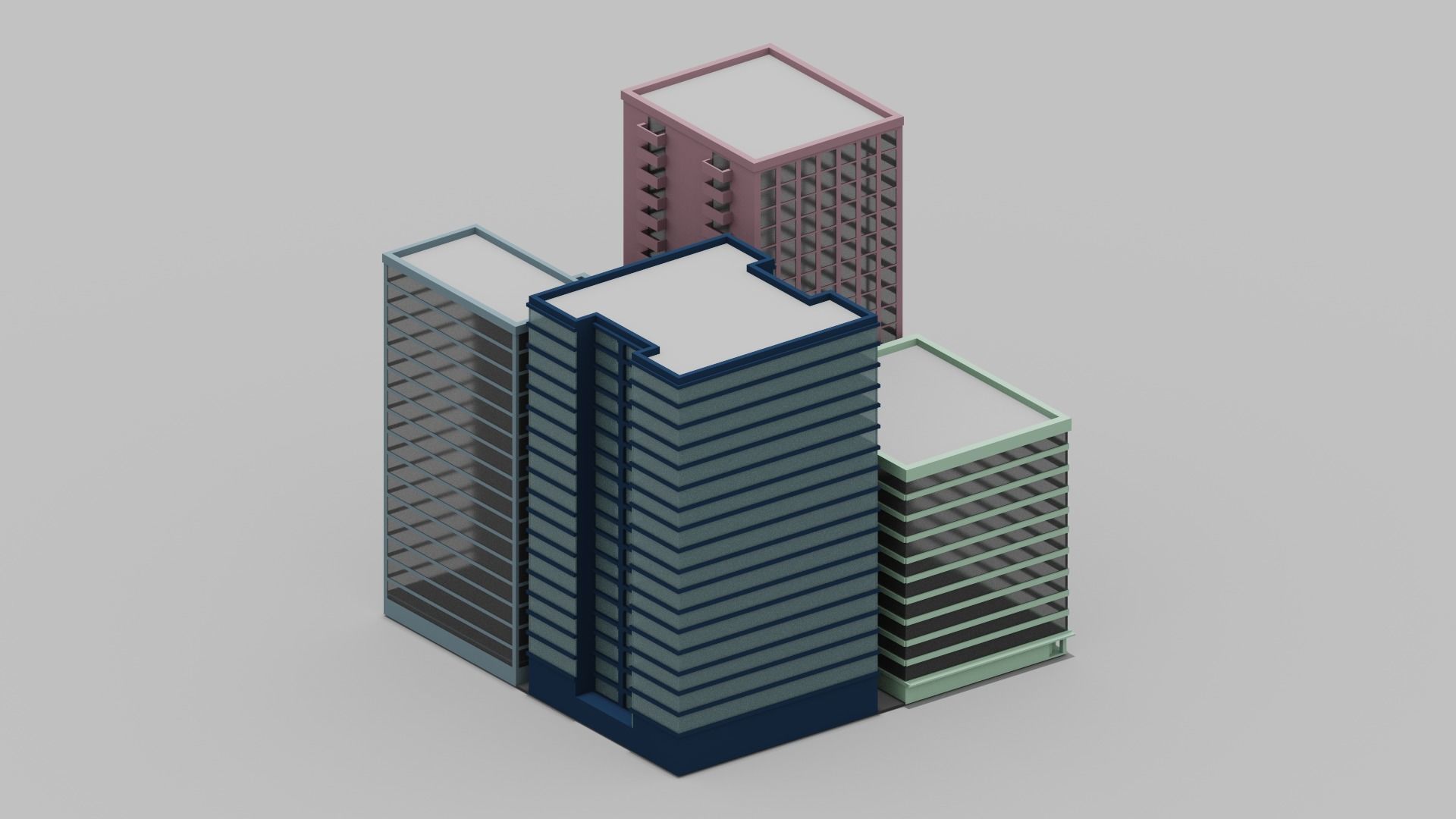 Voxel City  Low-poly 3D model_15