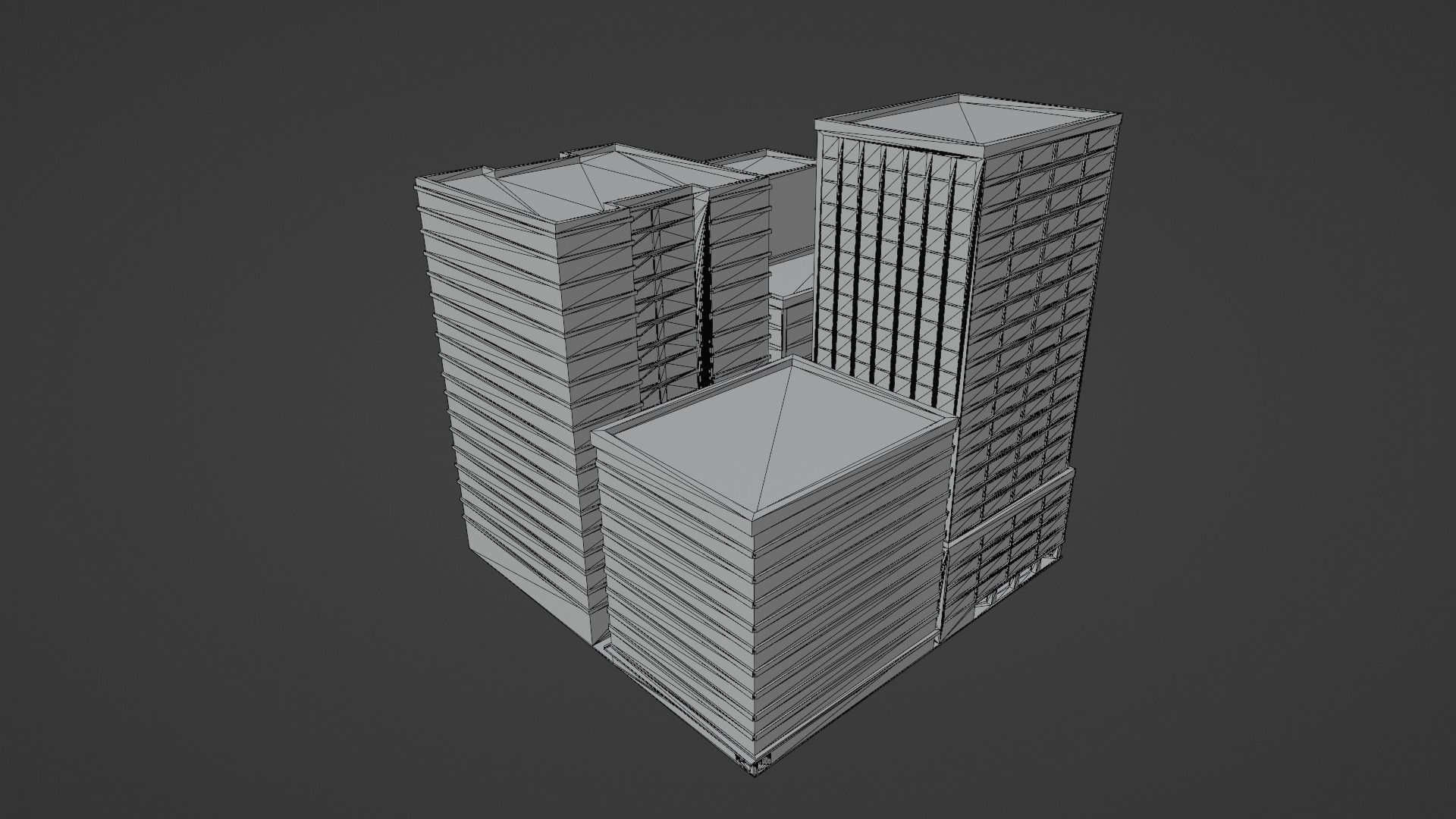 Voxel City  Low-poly 3D model_6