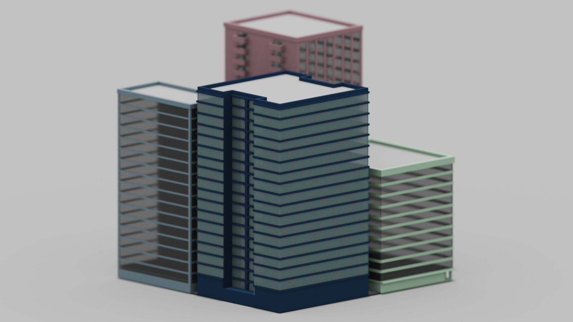 Voxel City  Low-poly 3D model_2