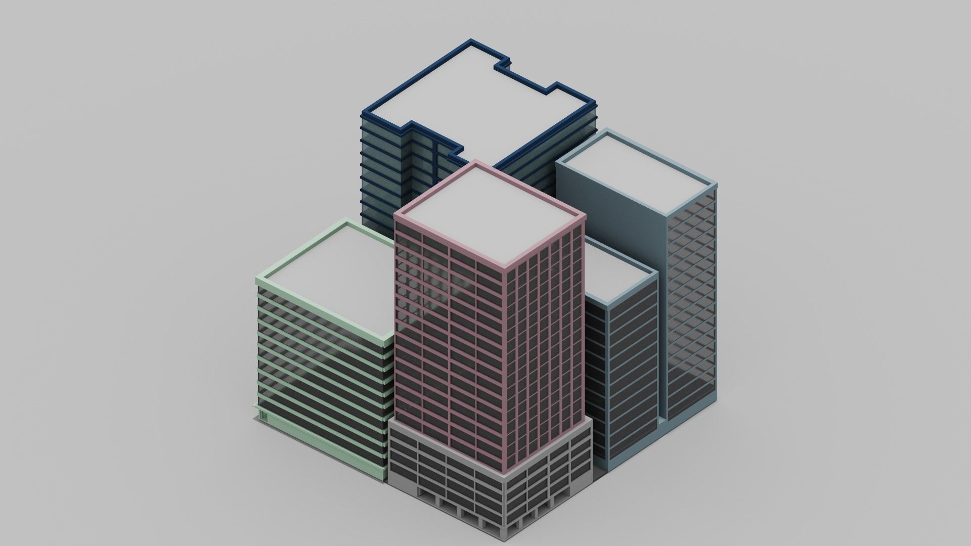 Voxel City  Low-poly 3D model_4