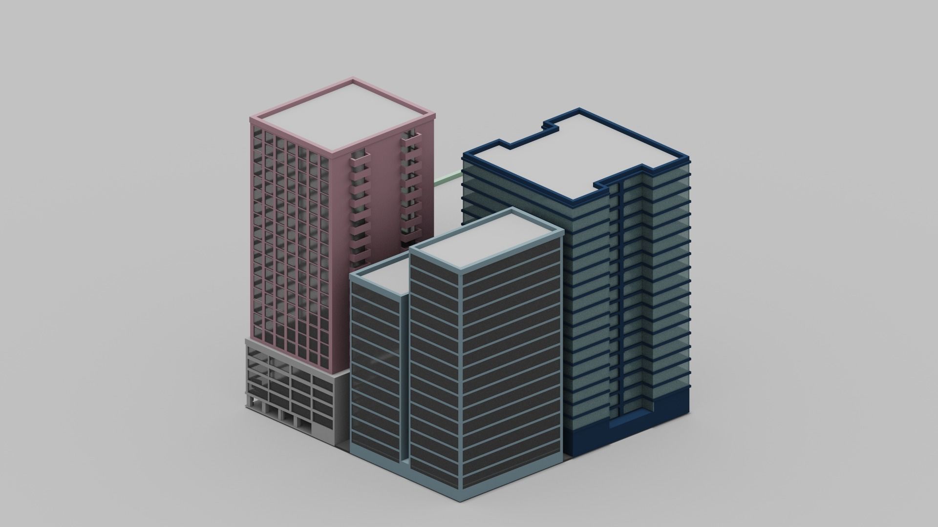 Voxel City  Low-poly 3D model_11