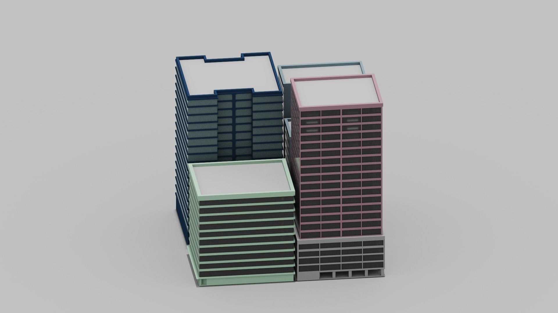 Voxel City  Low-poly 3D model_20