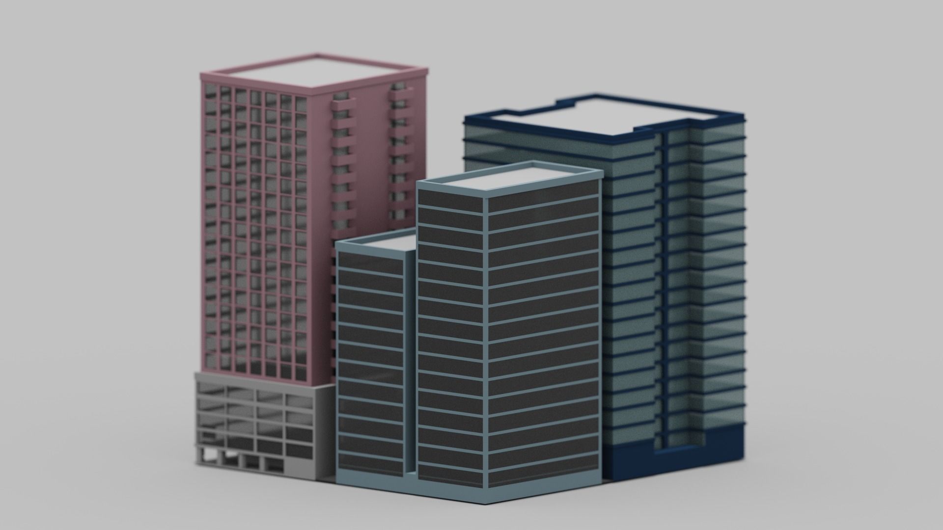 Voxel City  Low-poly 3D model_5