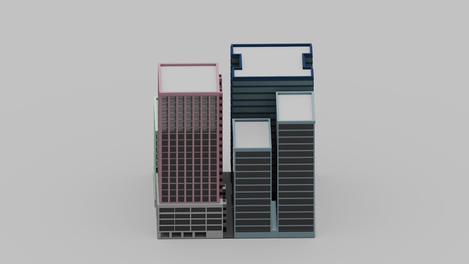Voxel City  Low-poly 3D model_9