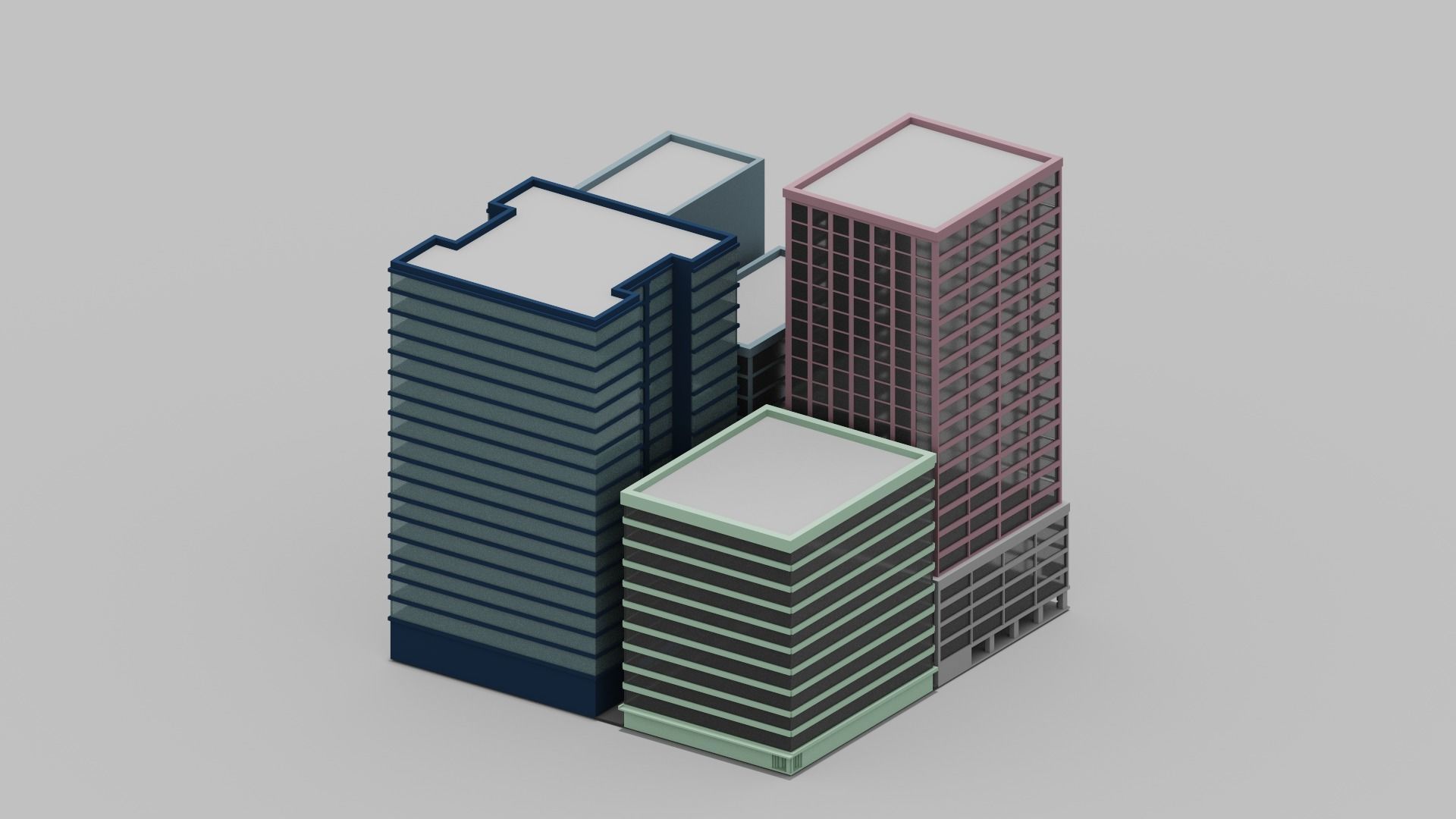 Voxel City  Low-poly 3D model_18