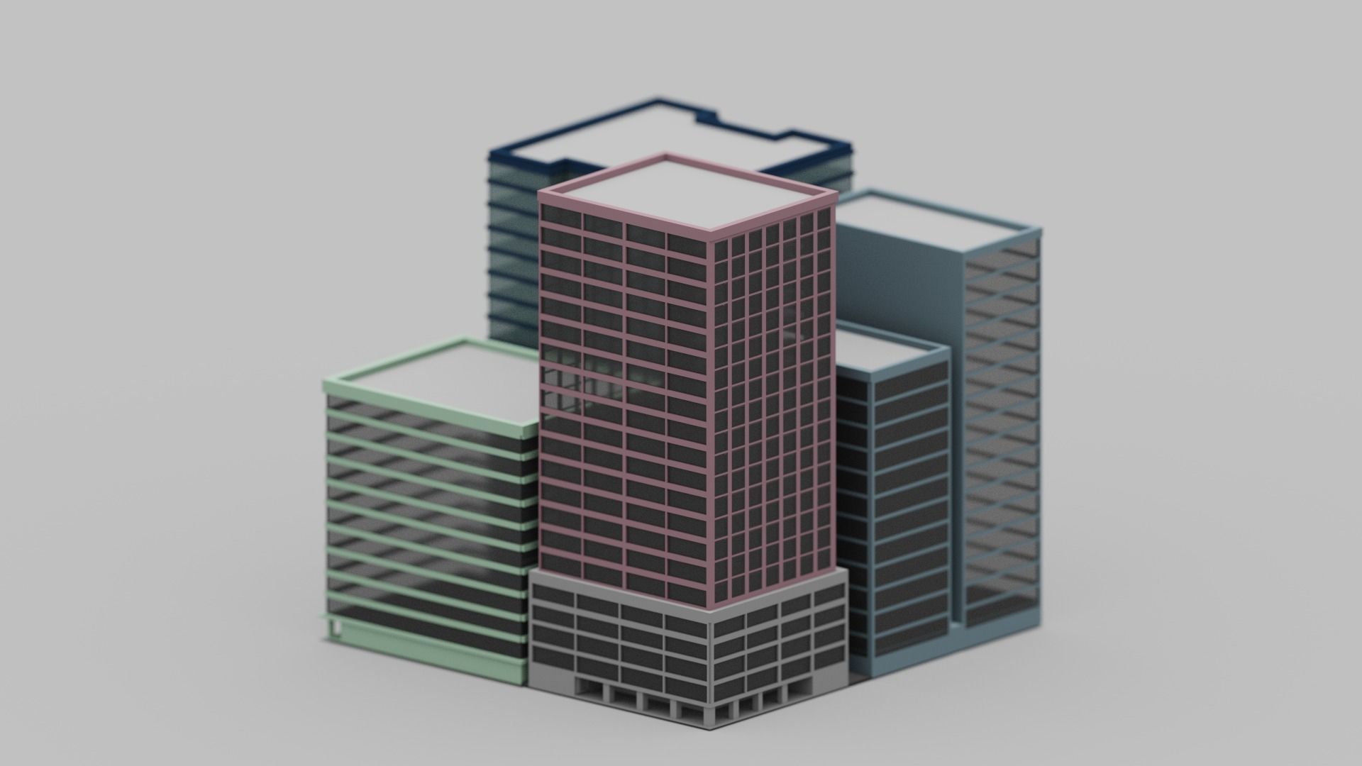Voxel City  Low-poly 3D model_3