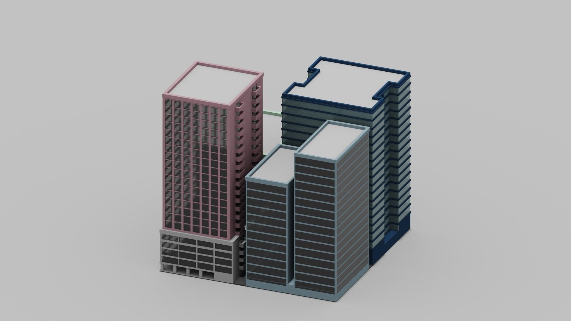 Voxel City  Low-poly 3D model_10