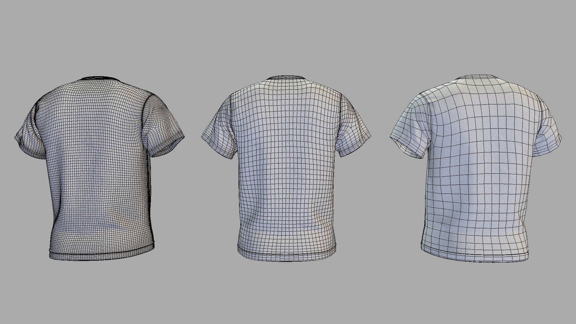 Tshirt three t - shirts Low-poly 3D model_8