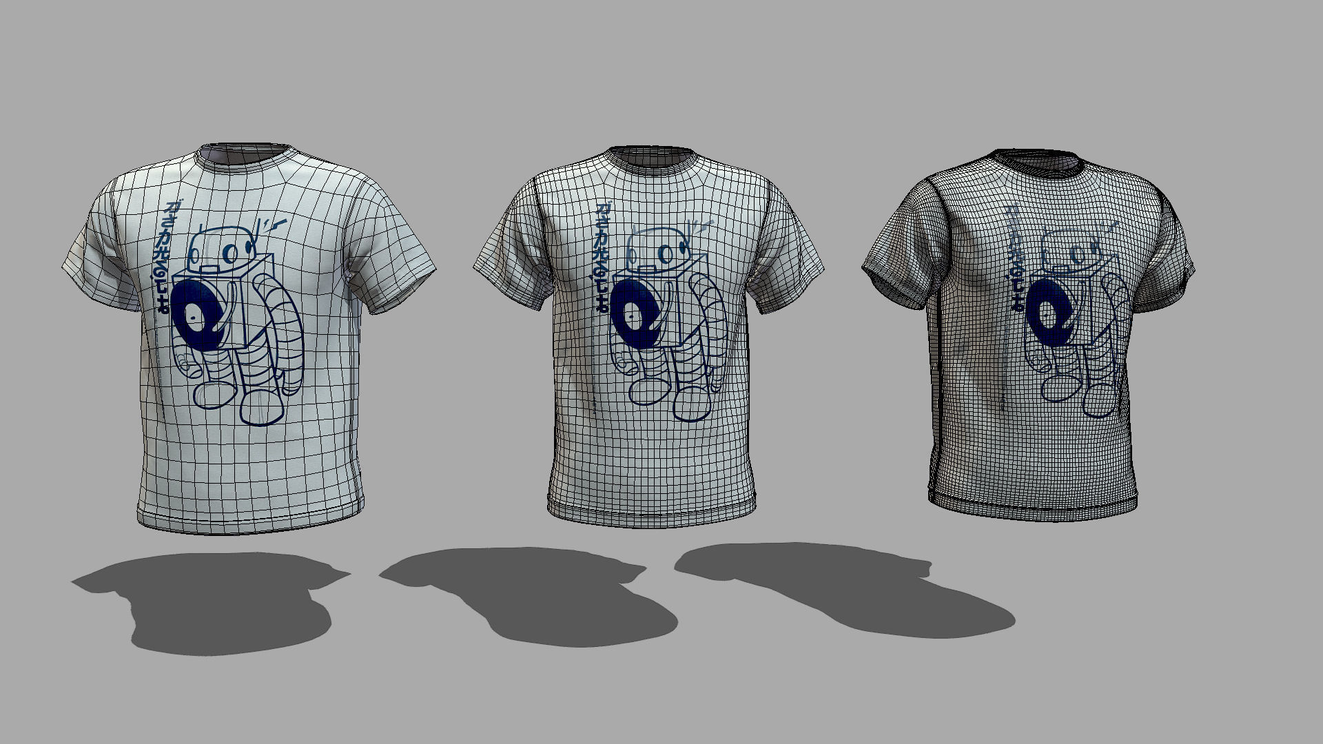 Tshirt three t - shirts Low-poly 3D model_7