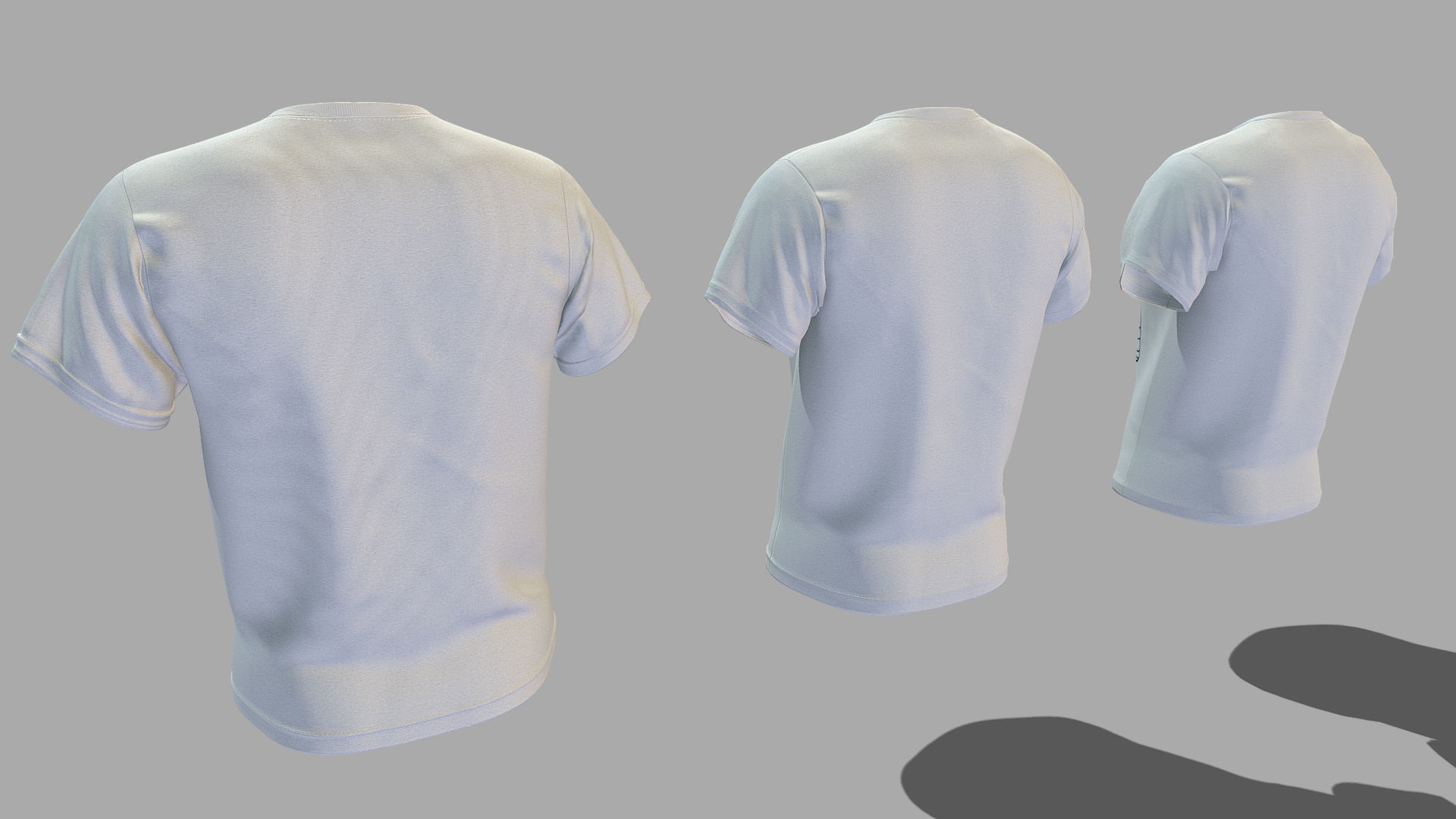 Tshirt three t - shirts Low-poly 3D model_4