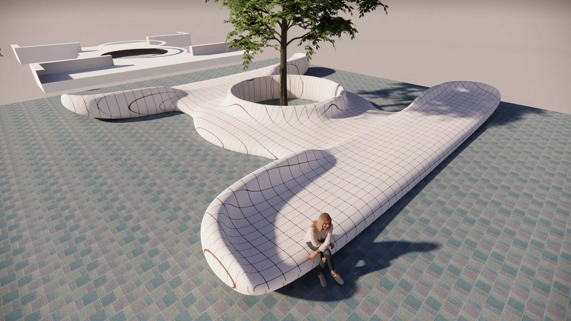 architecture art bench concept parametric Free 3D model