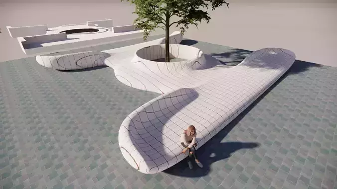 architecture art bench concept parametric Free 3D model