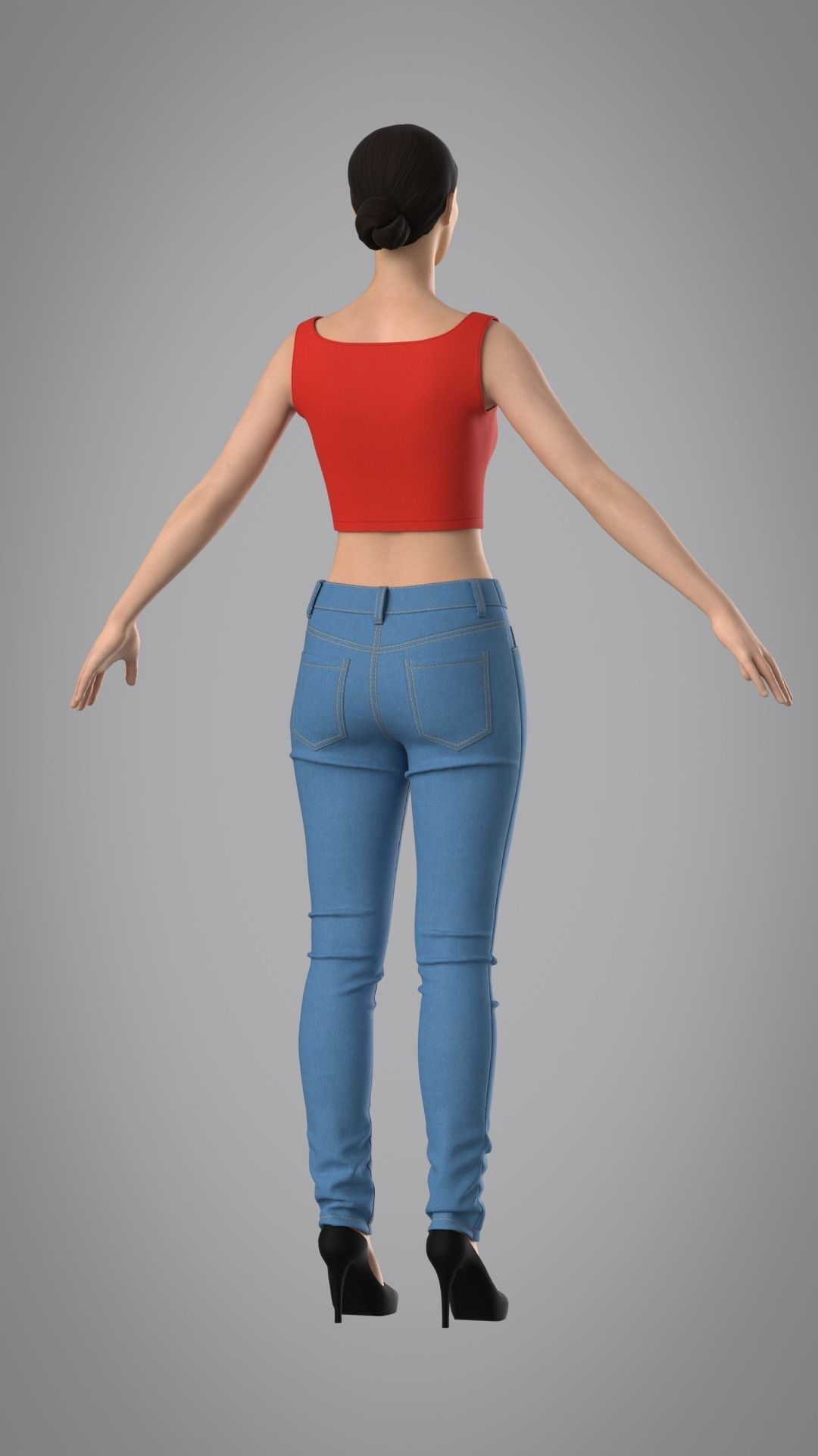 Female Jeans Pants - Marvelous Designer 3D model_9