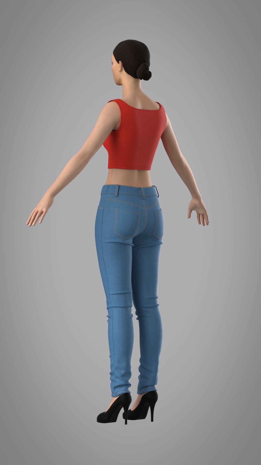 Female Jeans Pants - Marvelous Designer 3D model_12