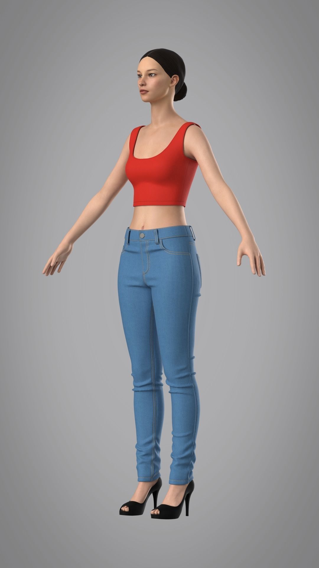 Female Jeans Pants - Marvelous Designer 3D model_16
