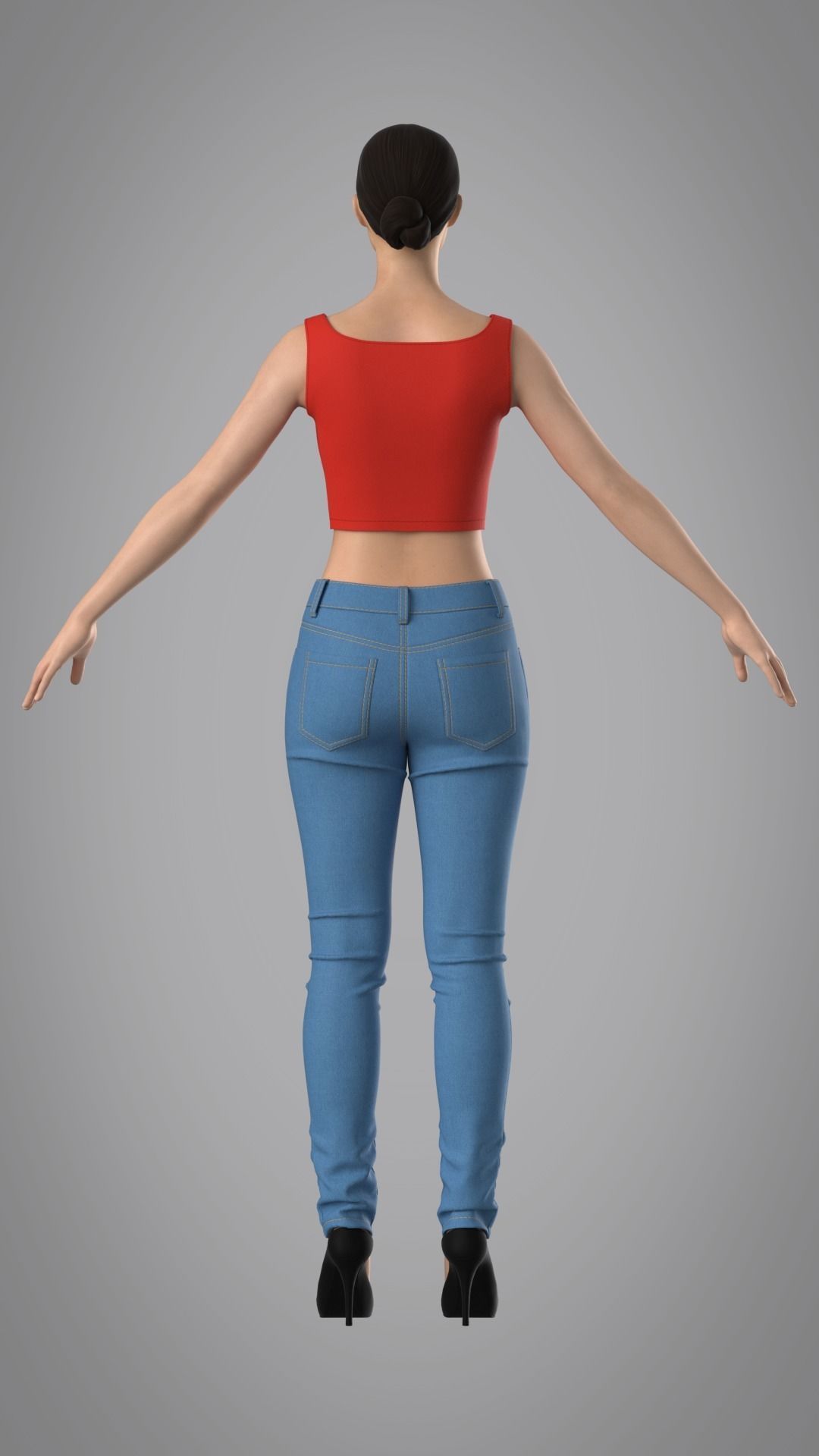 Female Jeans Pants - Marvelous Designer 3D model_10