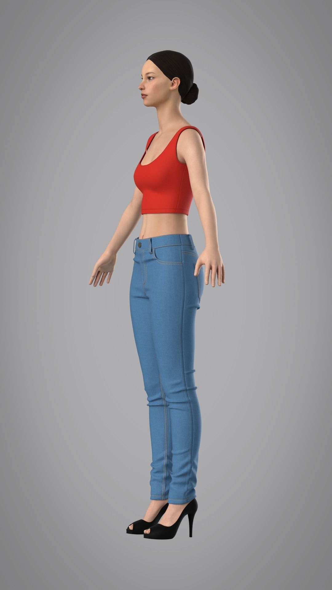 Female Jeans Pants - Marvelous Designer 3D model_15