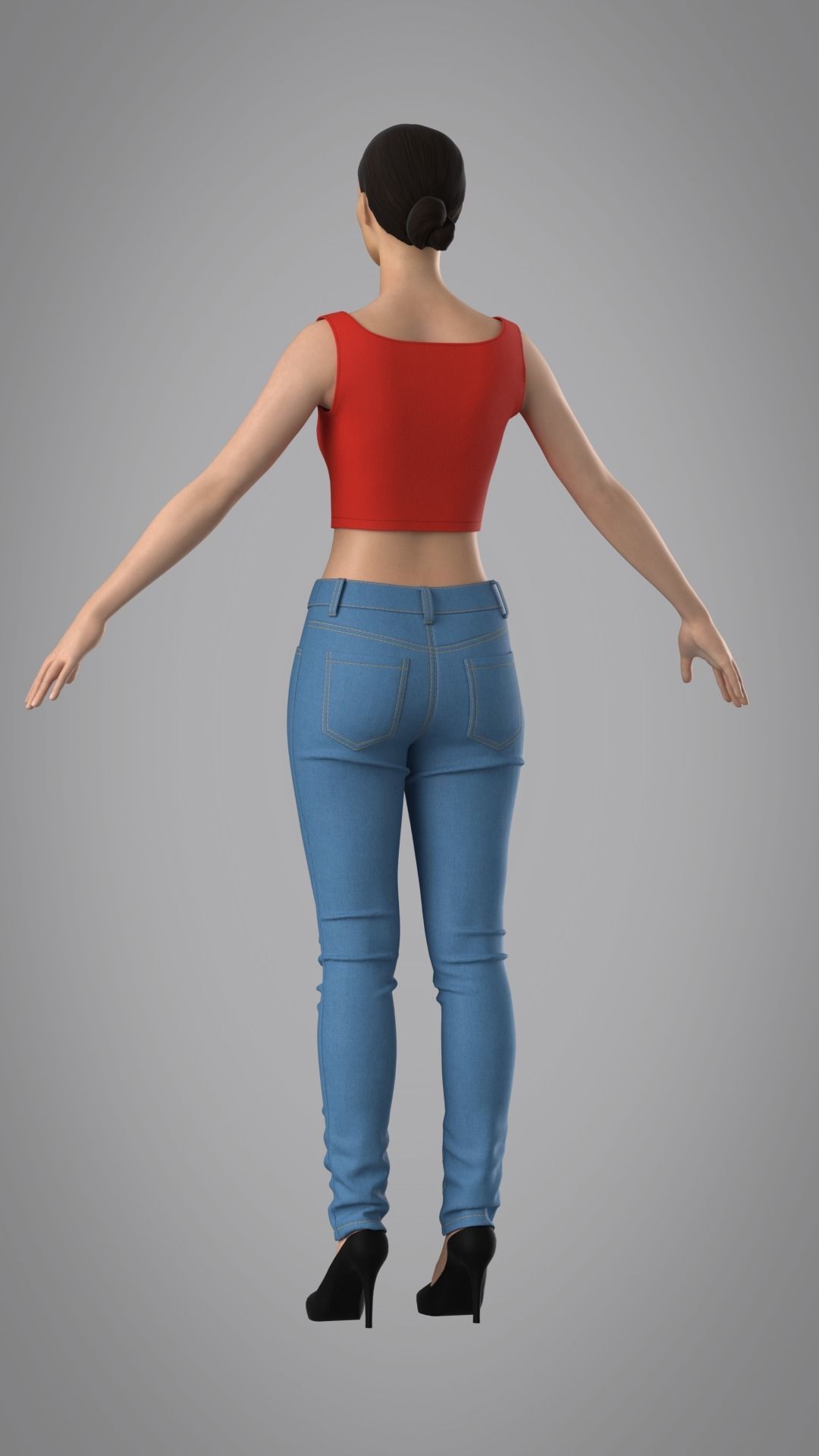 Female Jeans Pants - Marvelous Designer 3D model_11