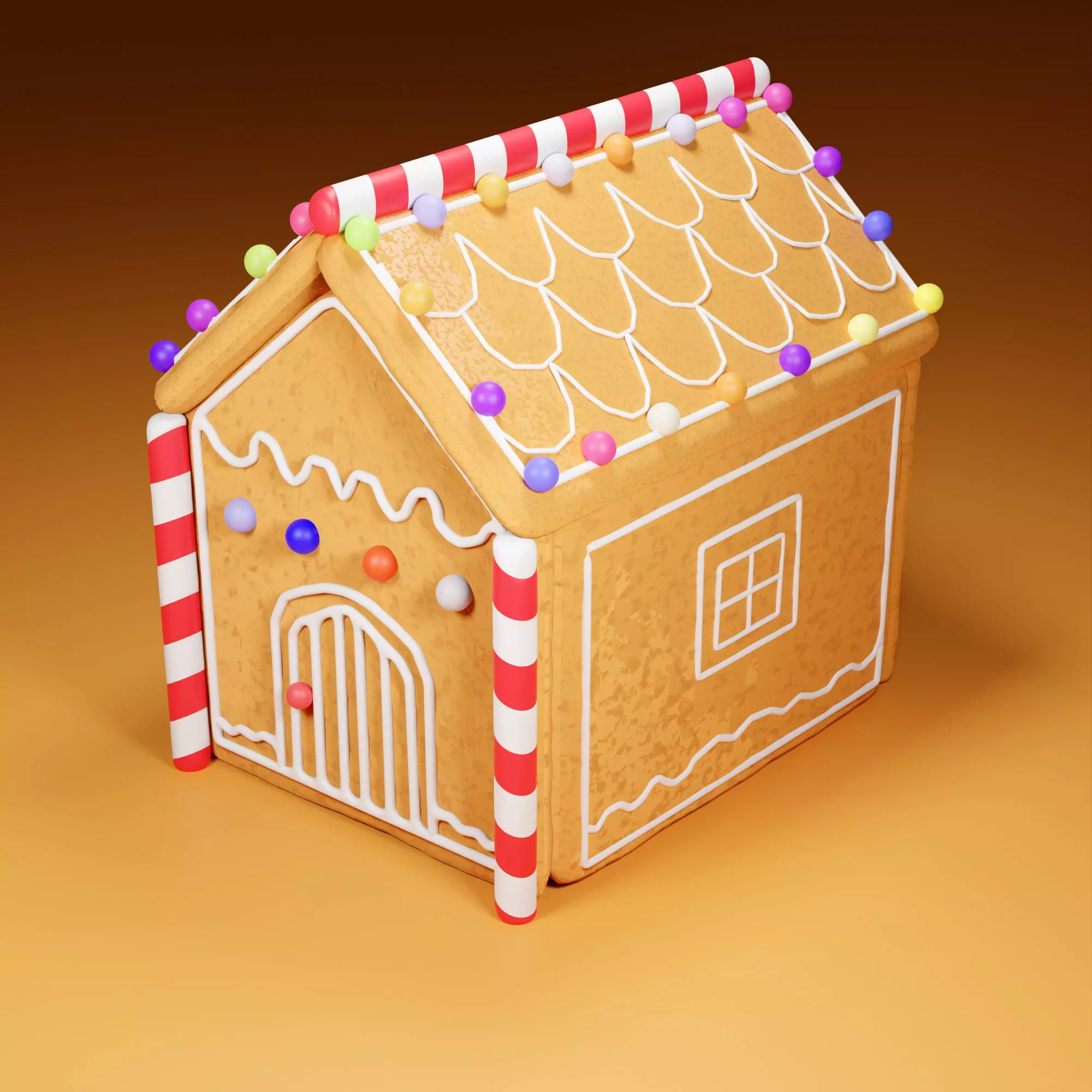 Gingerbread house Free 3D model_0