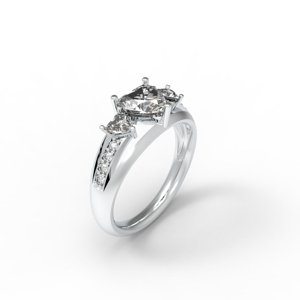 Engagement Diamond 3D STL Ring JEWELLERY 18 3D print model 3D print model_7