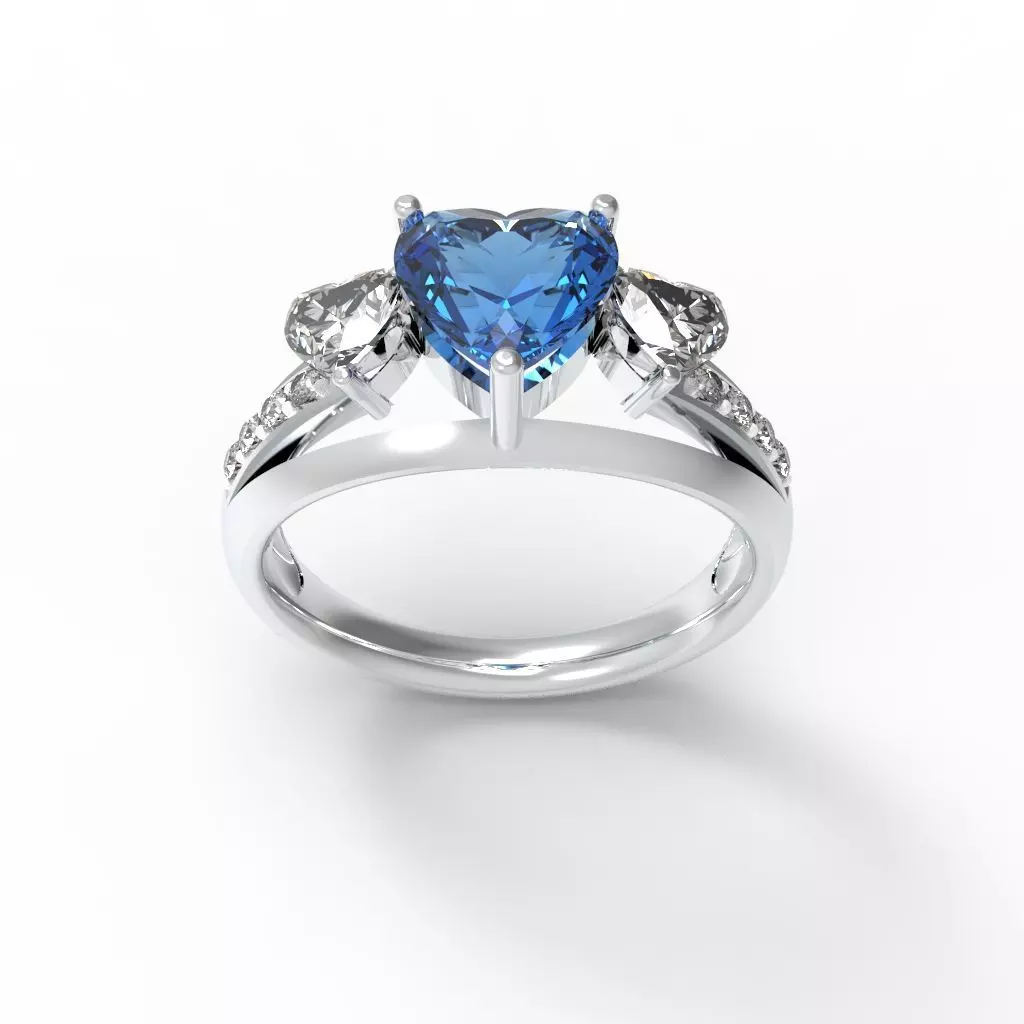 Engagement Diamond 3D STL Ring JEWELLERY 18 3D print model 3D print model_0