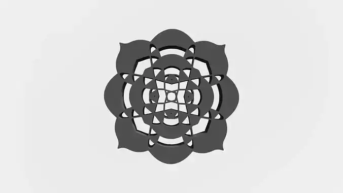 Geometric ornament for CNC or laser engraving 3D print model