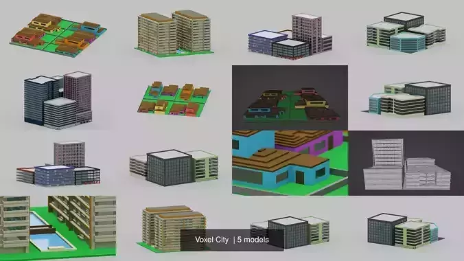 Voxel City  3D Model Collection
