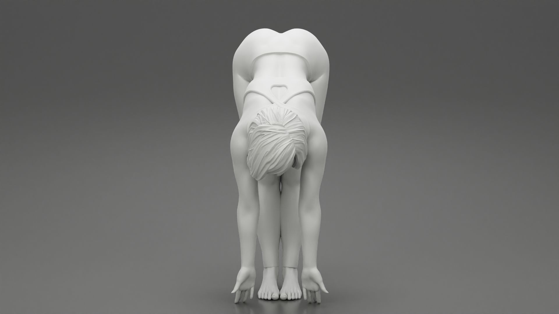 Young Woman Doing Yoga Asana Standing Forward Bend Pose 3D print model_7