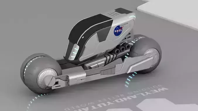 sci-fi moon explorer truck 3D model